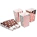 Czemo Caja de Palomitas Carton Caramelo Contenedor Pop Corn Box Palomitas Bolsa para Fiestas, 36pcs (Oro Rosa)