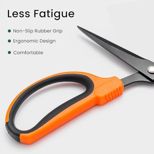 GROWNEER 6 Packs Trimming Scissors Teflon Coated Non Stick Blades Pruning Shears Gardening Hand Pruning Snips with Straight Stainless Steel Precision Blade by GROWNEER - Image 4