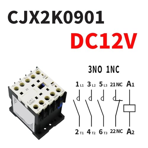 Contacteur CC LP1K0901 mini modèle CJX2K0901Z 12V DC pour circuits de commande compacts - 5
