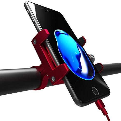 Suporte GPS Celular para Moto ou Bike em Alumínio Cor Vermelho