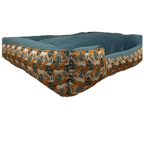 Image of Paw Fects Imported Outdoor Lounger Bed | Ultra Soft Premium Luxury Pet Bed for Dog and Cat | 100% Polyfill Cotton, Washable Cover,Anti Slip Base- (Small, Green)