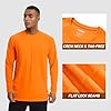 TACVASEN Work Shirts Men Long Sleeve Top Sun Protection T Shirt Lightweight Hiking Shirt UPF 50 Tshirt UV Protection Shirts Orange #2
