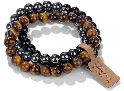 WEIZAIJY Perlenarmband für Damen, Naturstein Heilsteine Armband mit Edelsteinen, Elegantes Chakra Armband zur Energiebalance, Handgefertigter Schmuck Geschenk für Frauen Männer