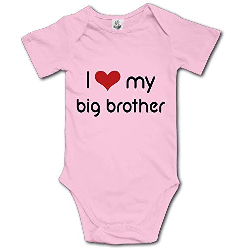 Image of I Love My Big Brother Infant Romper Cotton Baby Short Sleeve Bodysuit Novelty Jumpsuit s for Baby Pink
