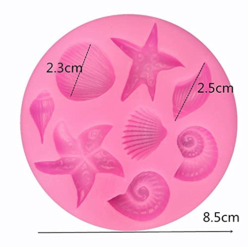 First Try Silicone Mermaid Tail Round Shell Mold Baking Cake Decoration Jelly Sugar Craft Chocolate Fondant Gumpaste Pastry Clay Candy Making Ice Cube Tray Fimo Soap Molds Large and Small Set of 3 4
