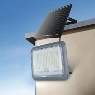 Solar Flood Light Outdoor – High Lumen LED Solar Street Light with 30000mAh Battery | IP65 Waterproof Aluminum | 12H Dusk to-Dawn | 8500K Cool White | Solar Panel