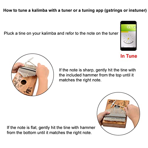 Rayzm Kalimba/Piano à Pouce/Piano tactile avec Accessoires, Instrument Portable Marimba à 17 Touches pour Amateurs de… - Les Beatles, Paul McCartney, John Lennon, RIngo Starr, George Harrison Rayzm Kalimba/Piano à Pouce/Piano tactile avec Accessoires, Instrument Portable Marimba à 17 Touches pour Amateurs de… – Image 4