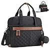 Breast Pump Bag, Diaper Bag Tote with 4 Cooler Pockets, Double-Layer Work Bag for Breastfeeding Mom fit 15” Laptop
