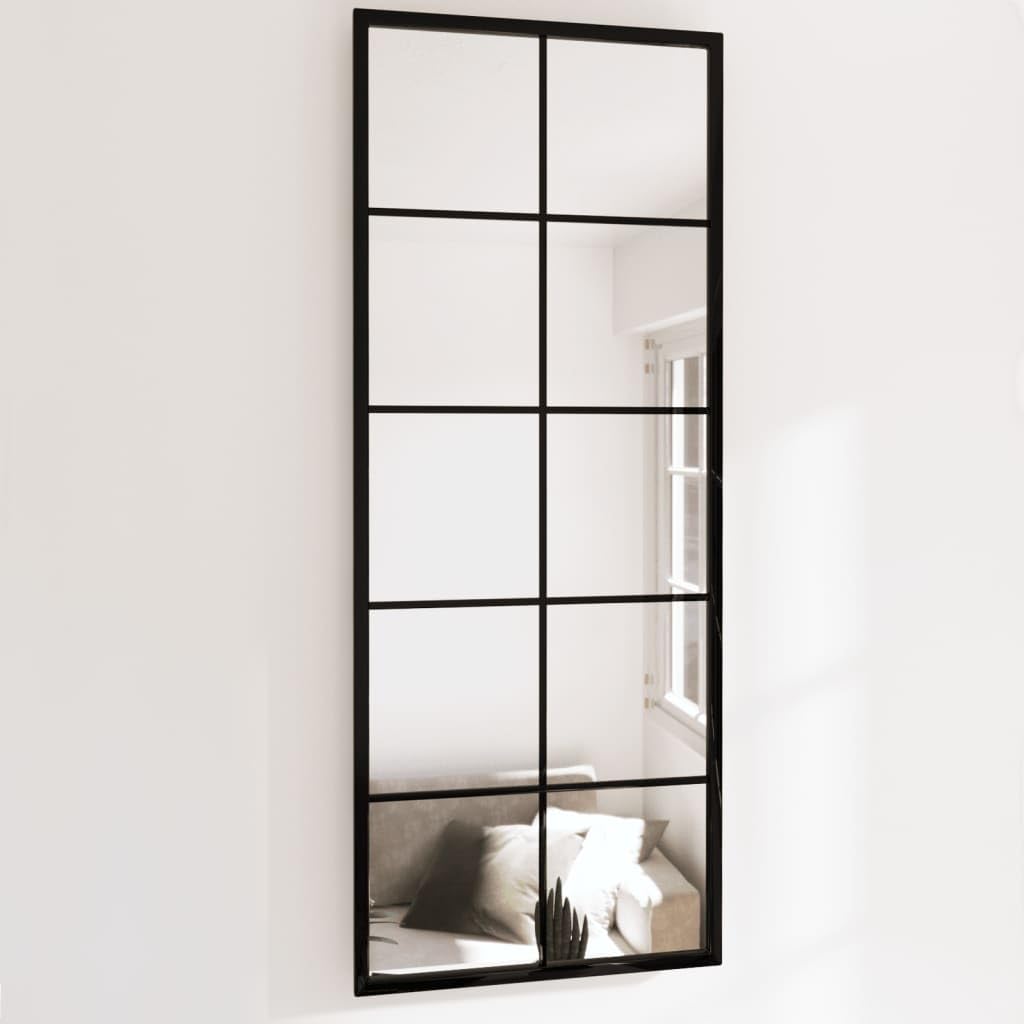 Specchi a Parete 2 Pezzi Neri 100x40 cm Metallo con Gancio