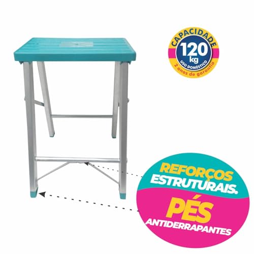Banqueta Pequena Alumínio Super Resistente Qualquer Canto