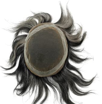 Miniatura 4 de YANAHAIR Toupee para hombres y hombres, piezas de cabello para hombre, sistema de reemplazo de prótesis onduladas de tupé, 100% cabello humano real