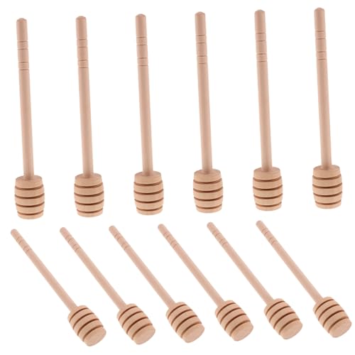 Cabilock 12個の木製蜂蜜ディッパースティック 再利用可能な取蜜棒 ジャム