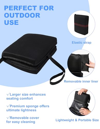 Image of FASTMOMENT Airplane Seat Cushion Portable Travel Cushion for Comfort Foldable Stadium Pad with Breathable Fabric Seat Pad Perfect for Long Flights, Office, Bleacher, Camping