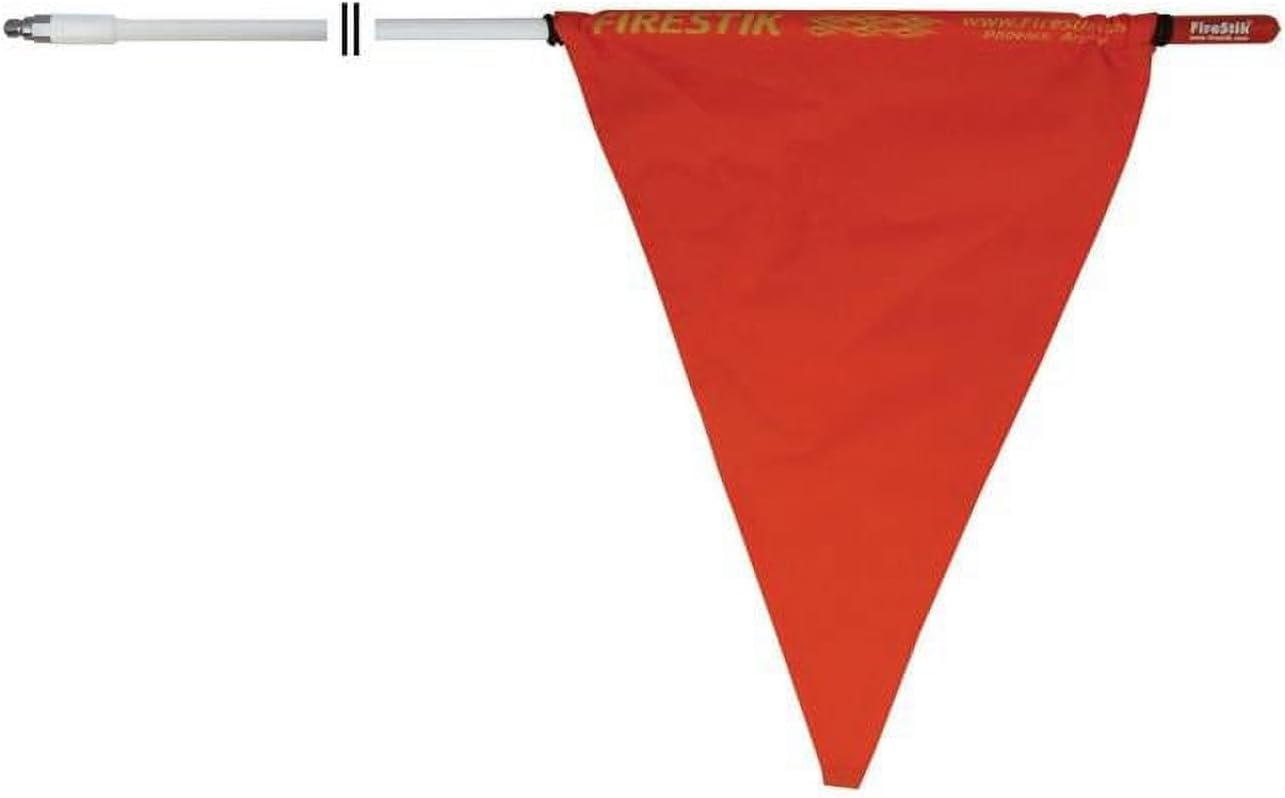 FIRESTIK - F5-W 5 FOOT 3/8"X24" THREAD WHITE MAST WITH ORANGE SAFETY FLAG