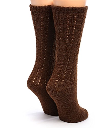 WARRIOR ALPACA SOCKS - Women's Reversible Hand Knit 100% Alpaca Wool Socks - Crew Height3