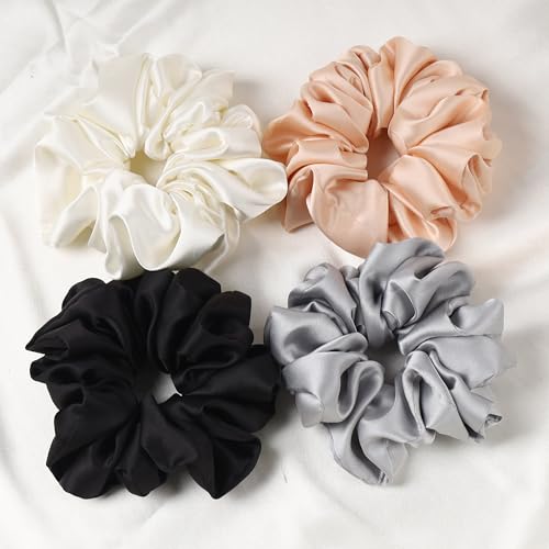 Image of Satin Silk Scrunchies for Women or Girls, Scrunchies Hair Ties, Ponytail Holder, Women Hair Accessories, Elastic Hairbands, Best Gift for Wife, Friends, Mom, Sister
