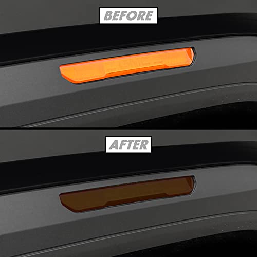 SlickMod PreCut Vinyl Smoke Tint for 2020-2023 GMC Sierra 2500HD / 3500HD Side Marker (20% Dark Smoke, 4. Front & Rear Side Marker)