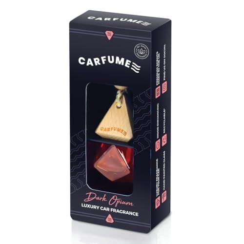 Carfume Original Dark Opium Car Air Freshener | Premium Floral Mix Musk & Vanilla Fragrance | Luxury Pink Recyclable Scented Diffuser For Women - Odour Eliminator - UK Made Car Accessories