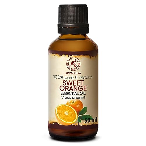 Aceite Esencial Naranja Dulce 50ml - Citrus Sinensis - Brasil - 100% Puro y Natural para Aromaterapia - Baño - Cuidado Corporal - Bienestar - Cosmética - Relajación - Masaje
