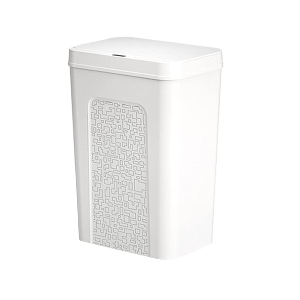 Household Induction Trash Can, Automatic Smart Waste Basket with Lid Sealed and Odorless Waterproof Design Mute Opening and Closing Bathroom/bedroom(18L)