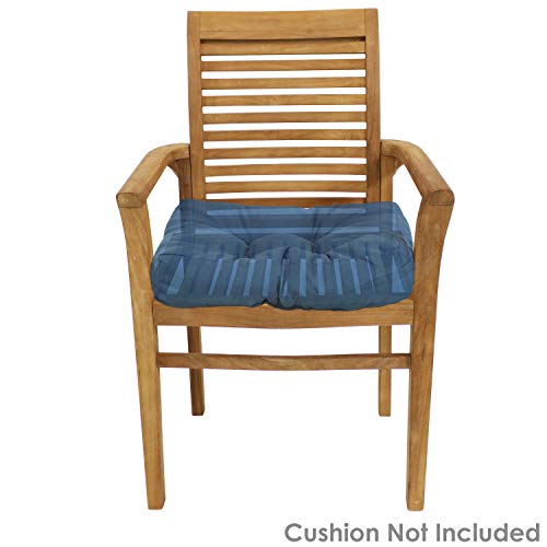 Sunnydaze Solid Teak Outdoor Armchair - Light Brown Wood Stain Finish - Slatted Chair - Patio, Deck, Lawn, Garden, Terrace Or Backyard #TOP7