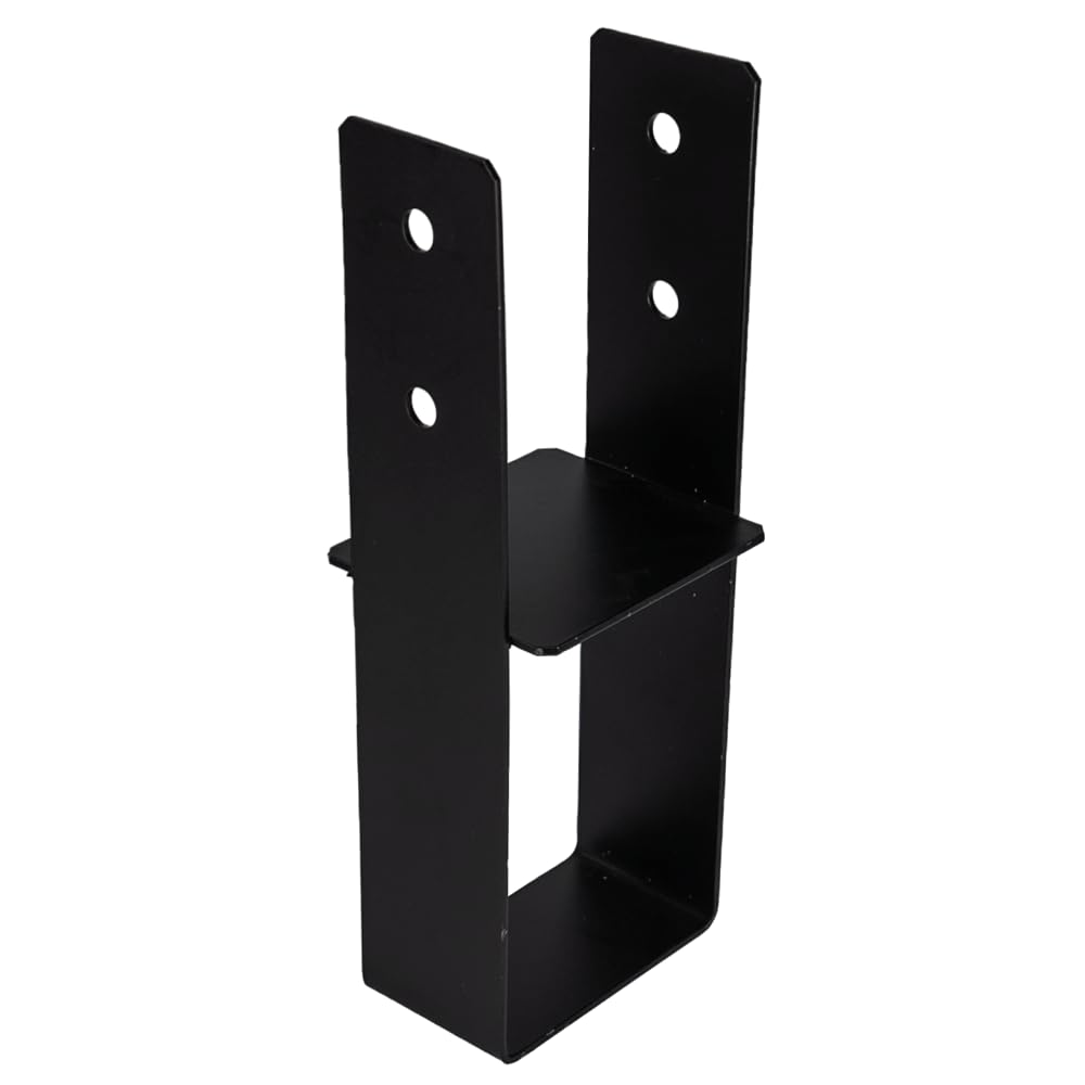 Heavy-Duty Black Powder Coated Pergola Concrete-in Post Support - Fence Post Concrete-In Ground Anchor - Wooden Post Concrete-in Foot Base (100mm - 4")