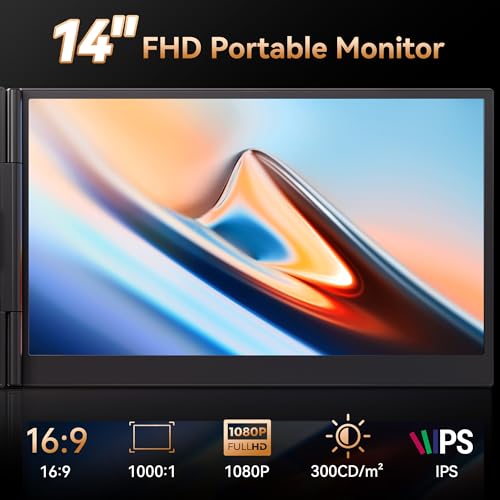 Image of BOSII Laptop Screen Extender Portable - Ultra-Thin 14 inch FHD Dual Extended Monitor Display Travel Work for 14-17 inch Laptops Compatible with Windows /Mac