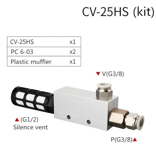 Valve de vide ACV CV-25HS pour stabiliser la pression négative de ventouse 6mm - 3