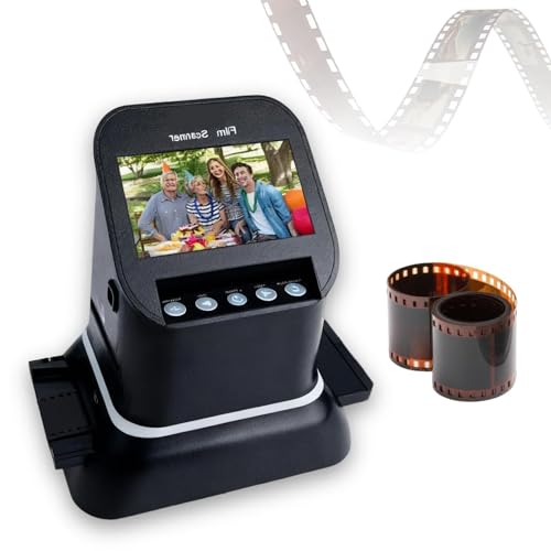 High-Resolution Film & Slide Scanner Converts 35mm Medium Format 120...
