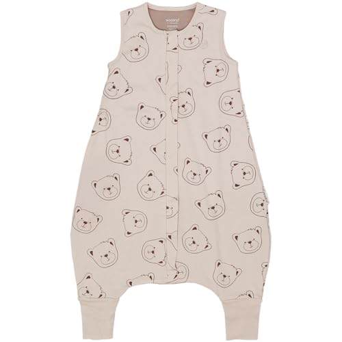 Woolino 4 Season Baby Sleep Bag with Feet Opening Australian Merino Wool and Organic Cotton Toddler Sleeping Bag 18-36mo Teddy Bear