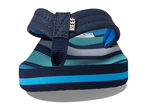 Image of REEF Kids' Ahi Beach Flip Flop, Soft Cushion Footbed, Water Friendly, Deep Sea Stripes, 4