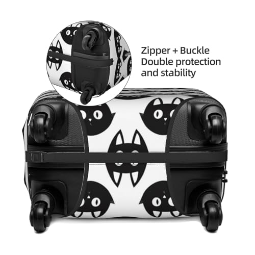 Black Cats Luggage Cover Washable Elasticated Luggage Covers For Suitcase Tsa Approved Stylish Dust And Scratch Resistant Luggage Case Protector For Kids And Adults3