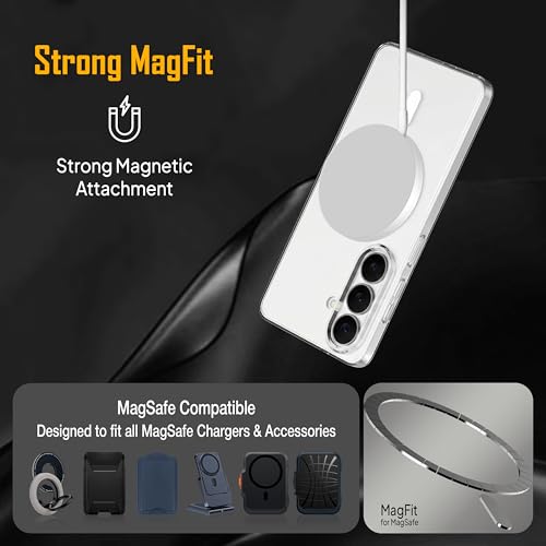 Image of Zapcase Back Case for Samsung Galaxy S26 5G | Slim Lifetime Anti-Yellow Crystal-Clear Cover with Elevated Camera Protection & MagSafe Compatibility | Premium German Polycarbonate | Shockproof | Clear