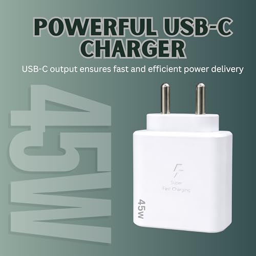 Image of Umake 45W Fast Charger Adapter with Type C Cable, Super Fast Charging USB C Wall Charger Compatible with Samsung Galaxy S24 Ultra, S23, S22, A55, A35, Note 20, iPhone 15 Series | 3 Months Warranty