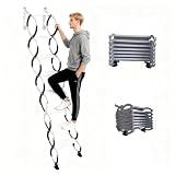 Scala pieghevole a muro, capacità di carico 300 kg, scala telescopica in metallo per soffitta con pedali larghi, per casa, garage, seminterrato, supermercati(5 steps 130CM)