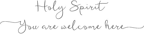 Papel de pared con texto en inglés «Holy Spirit You are Welcome Here», calcomanía de vinilo para decoración de pared del hogar, calcomanías de pared