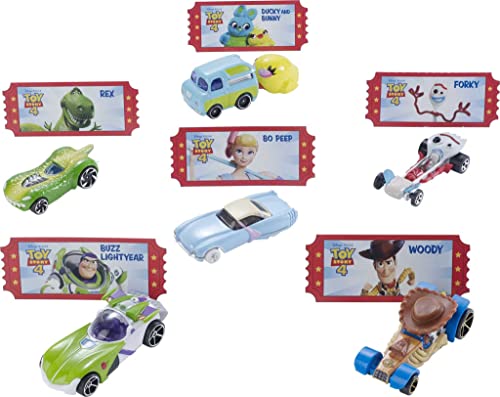 Hot Wheels Disney And Pixar Toy Story 4 Bundle Of 6 1:64 Scale Character Cars: Woody, Buzz, Forky, Bo Beep, Rex & Ducky & Bunny [Amazon Exclusive] #TOP1