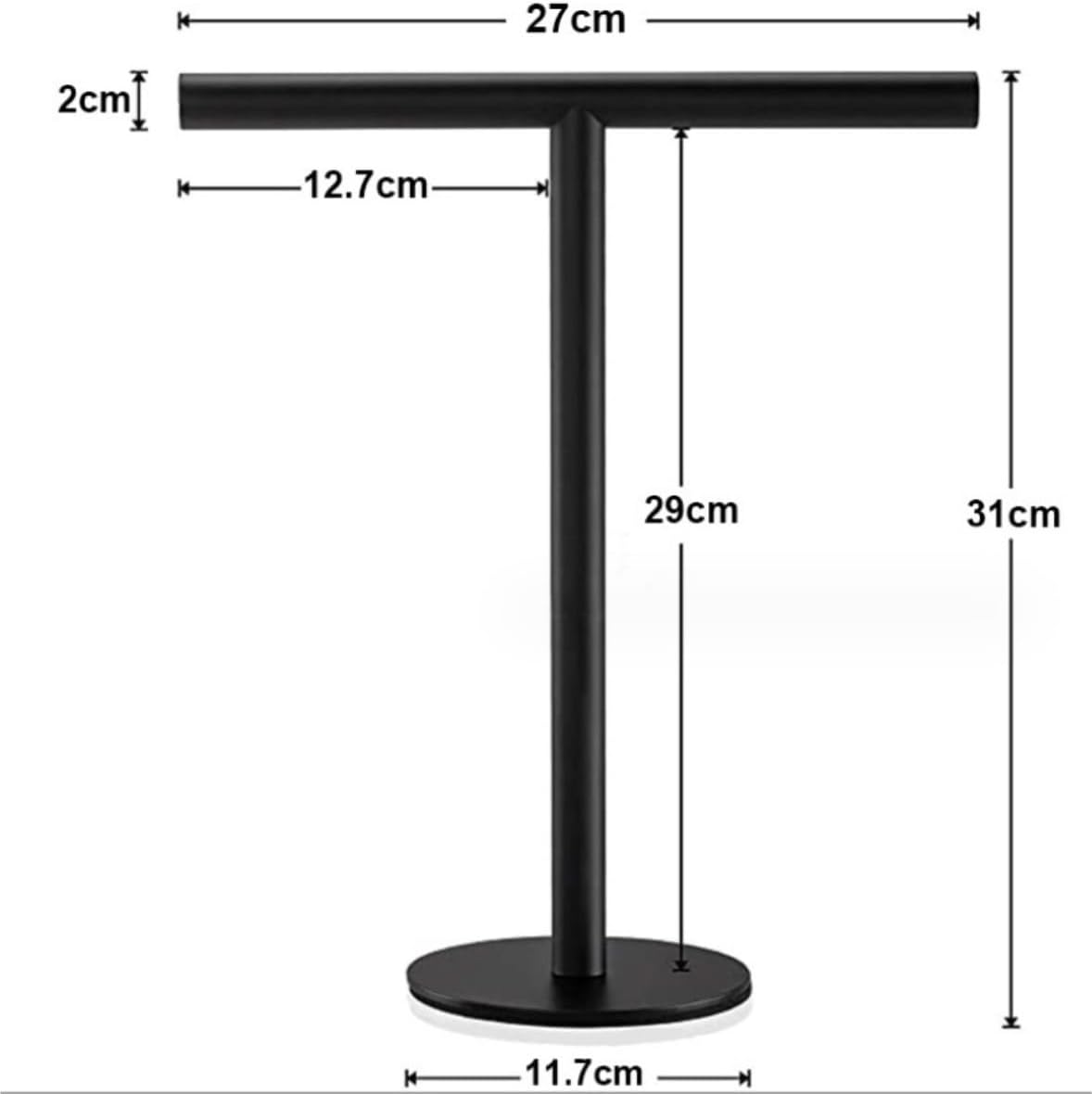 バスシェルフ、304ステンレススチールタオルホルダーラックT字型タオルホルダースタンド、バスルームキッチン化粧台カウンタートップ自立