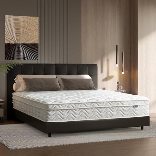Z-hom colchon 90x190 Híbrido de muelles ensacados de 7 Zonas, con Espuma, Altura de 26 cm, Firmeza Media, Tratamiento antiácaros y antibacterias (Blanco)