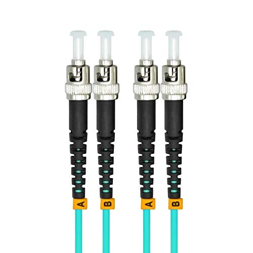 Image of 100 Meters 328ft ST to ST Duplex 50 /125 10G OM3 Multi-Mode Fiber Optic Cable Jumper Optical Patch Cord ST-ST