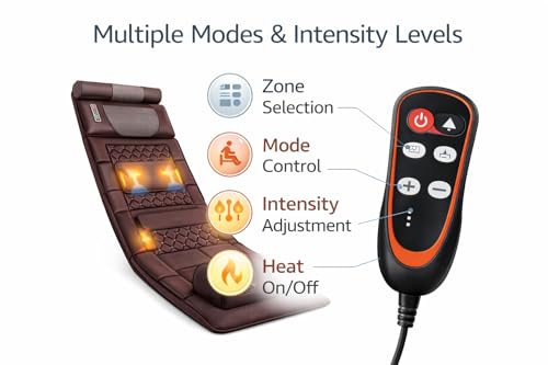 Image of Blynk Electric Foldable Full Body Massage Mattress with Airbag Compression & Vibration, Back Neck Waist & Leg Massager, Multiple Modes & Intensity, for Home & Office Use