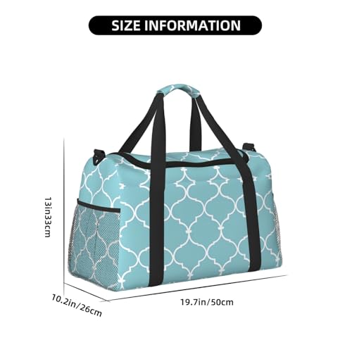 Geometric Art Duffle Bag for Travel Moroccan Sports Gym Tote Carry On Bag Large Shoulder Weekend Overnight for Workout4