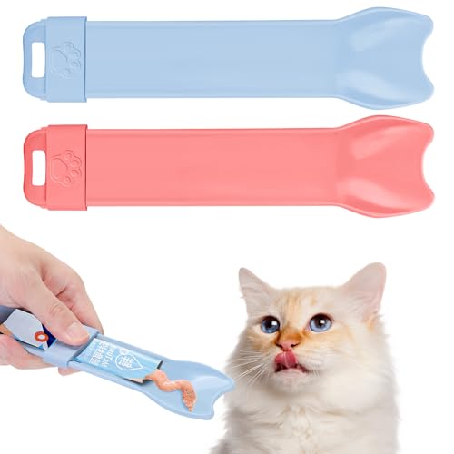 Yummy-Sam-2pcs-Cat-Strip-Feeders-Kitten-Strip-Squeeze-Spoon-for-Wet-Food-and-Liquid-Snack-Cat-Lickable-Puree-Treat-Food-Dispenser-Pet-Food-Mixing-Spoon-Feeding-Scoop-for-Puppies-Small-Pets Yummy Sam 2pcs Cat Strip Feeders, Kitten Strip Squeeze Spoon for Wet Food and Liquid Snack, Cat Lickable Puree Treat Food Dispenser Pet Food Mixing Spoon Feeding Scoop for Puppies Small Pets - Image 1