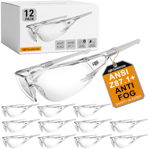 Image of HTS HUNTERSKY ANSI Z87.1 Anti-Fog Clear Safety Glasses Pickleball Youth Baseball Lab Chemistry Goggles Scratch Resistant