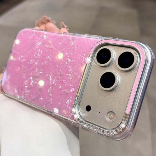 Coque iPhone 17 Pro rose antichoc pailletée anti-rayures souple