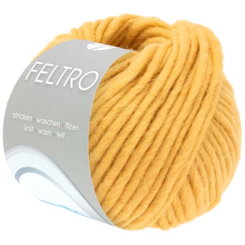 Lana Grossa FELTRO UNI 50 g moderne Filzwolle in kräftigen Farben (schrumpft beim Waschen ca. 30-40%) 50 m, Farbe:112 -
