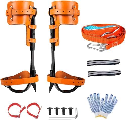 Tree Climbing Spikes - Tree Climbing Gear Arborist Tree Climbing Kit for Tree Work, Climbing Sports Working 16.3 inches Yellow