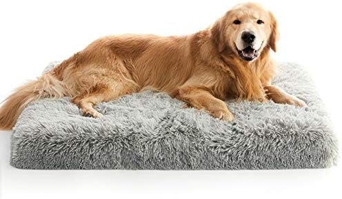 MIHIKK Extra Large Dog Bed, XL Orthopedic Egg Crate Foam Dog Bed with Removable Washable Cover, Waterproof Dog Mattress Nonskid Bottom, Comfy Anti Anxiety Pet Bed Mat, 41x29 inch, Gray