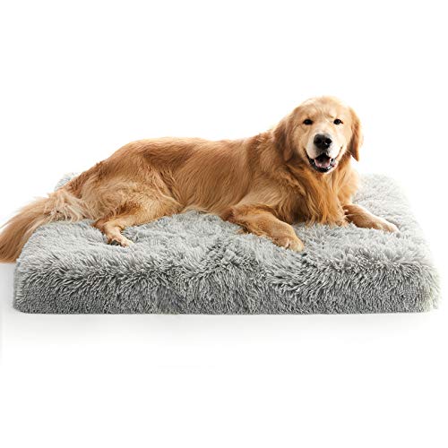 MIHIKK Orthopedic Dog Bed Luxurious Plush Washable Dog Beds with Removable Waterproof Cover Anti-Slip Egg Foam Pet…