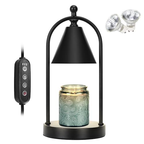 Candle Warmer Lamp with Timer and Dimmable Light for Bedroom Decor - Perfect Gift for Women (Includes 2 Bulbs)